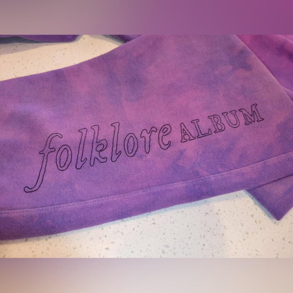 Official Taylor Swift Folklore Anniversary Sweatpants in Purple Tie-dye